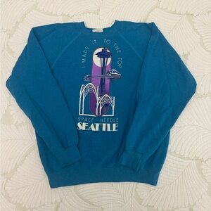 Vintage 80s Essential Seattle Space Needle Sweatshirt- Size LG